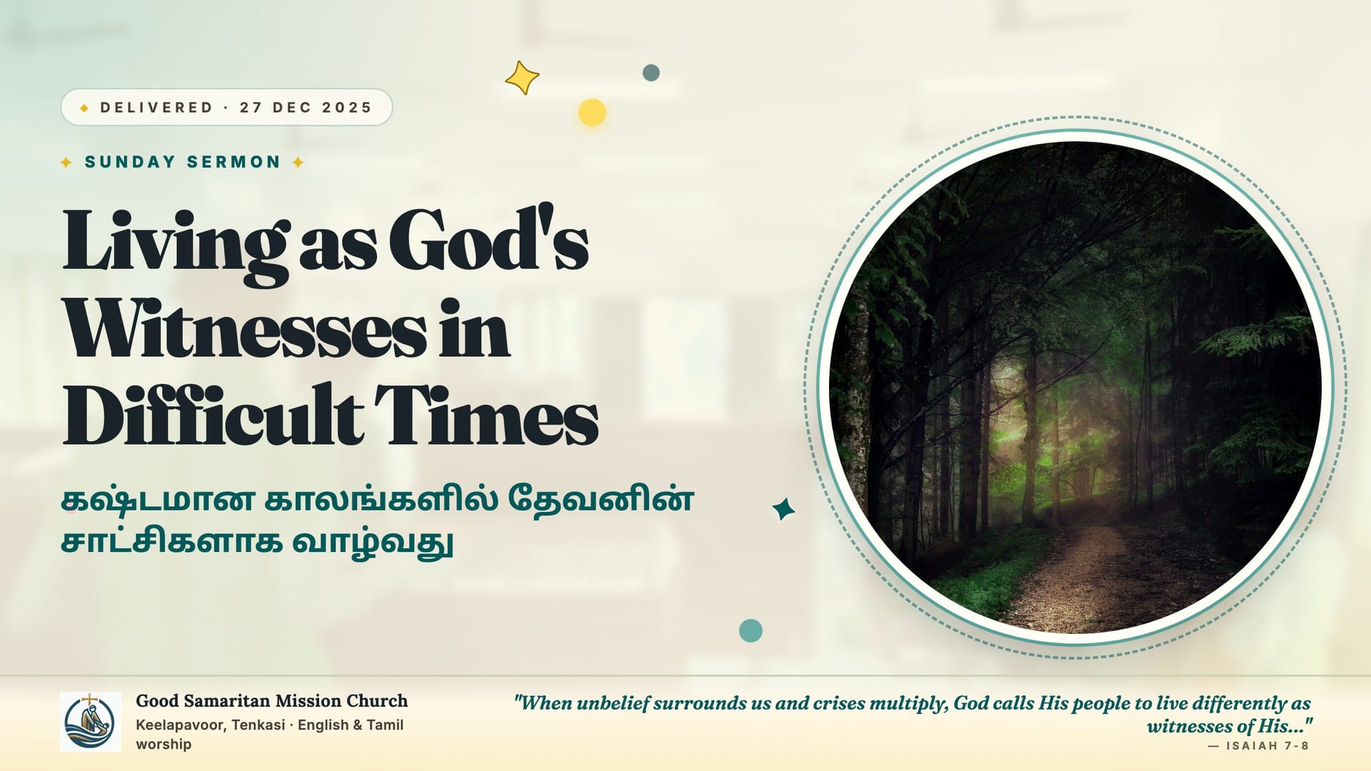 Living as God's Witnesses in Difficult Times