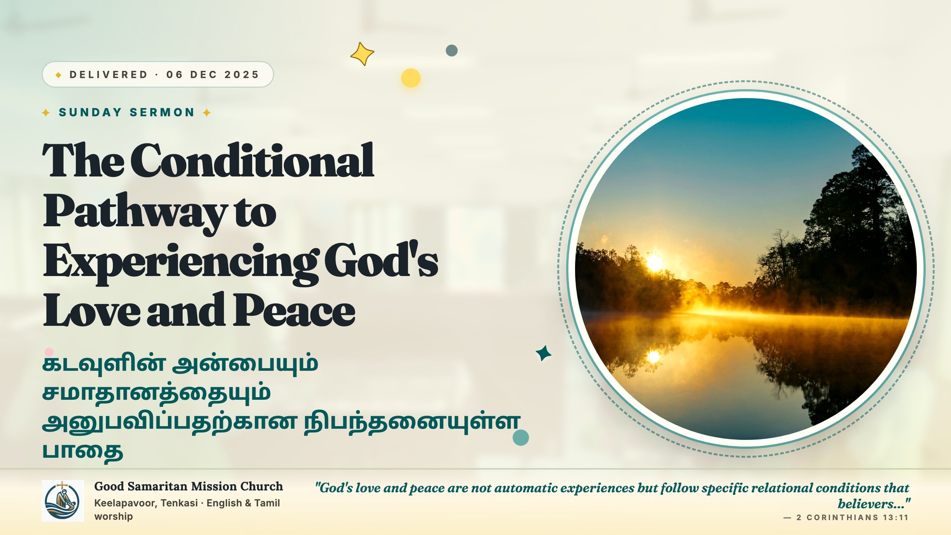 The Conditional Pathway to Experiencing God's Love and Peace